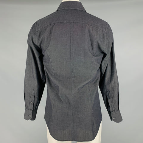 DOLCE & GABBANA Size S Black Nailhead Cotton Button Up Long Sleeve Shirt