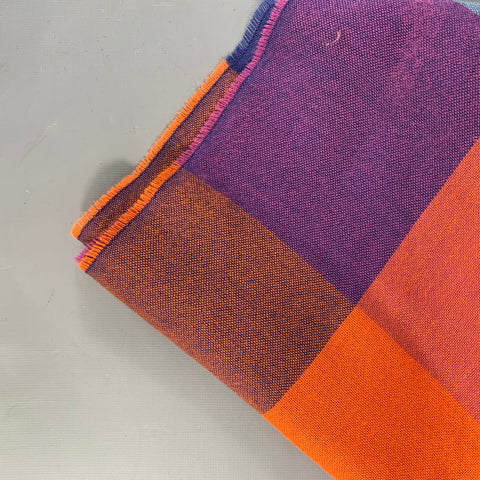 NO BRAND Blue Orange & Red Window Pane Scarves