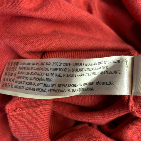 MASSIMO DUTTI Size L Red Cotton Silk Cashmere V-Neck Pullover