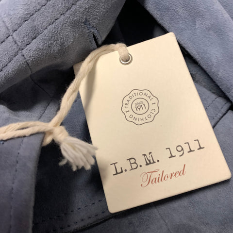 L.B.M. 1911 Chest Size 40 Size M Blue 59005/4 2894 Leather Button Up Jacket