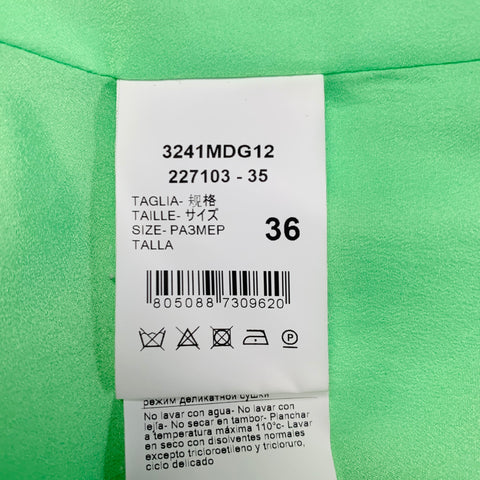 MSGM Size 0 Neon Green Textured Viscose Notch Lapel Single Button Jacket Blazer