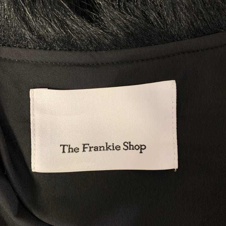THE FRANKIE SHOP Size One Size Black Polyester Textured Cropped Jacket