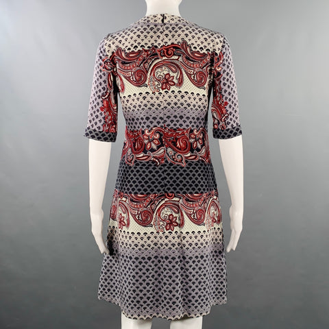 Robe plissée GUCCI en soie multicolore imprimé chinoiserie, taille 4
