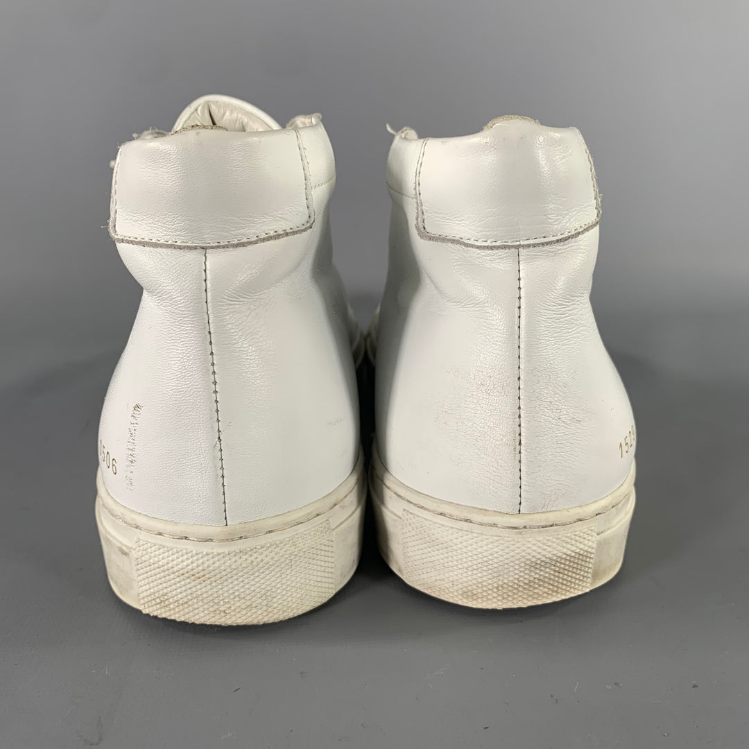 COMMON PROJECTS Size 8 White Leather Lace Up Sneakers