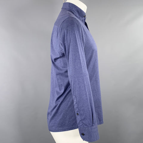 Chemise à manches longues en coton bleu, taille M, ETON
