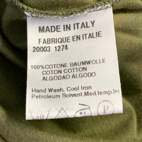 JOHN BARTLETT Size 38 Green Olive Cotton Crew Neck T-shirt