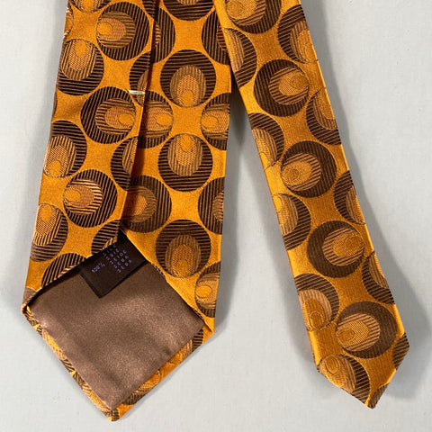 ETRO Orange Brown Circles Silk Tie