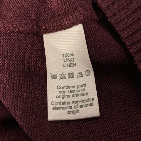 GRP Size L Burgundy Knit Linen T-shirt