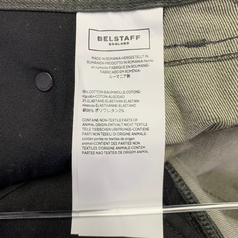 BELSTAFF Size 34 Green Cotton Blend Skinny 5 Pocket Jeans
