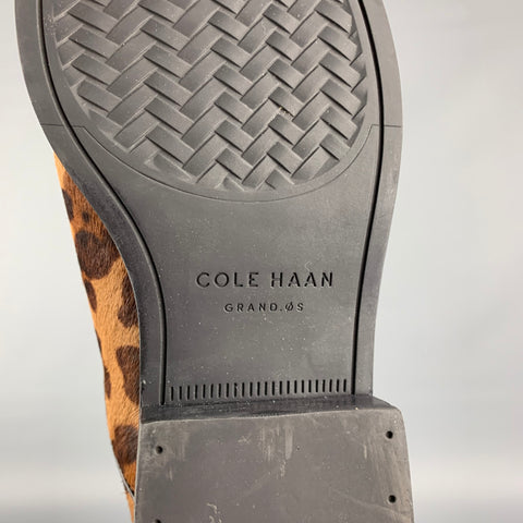 COLE HAAN Talla 10 Botas Chelsea Mara con estampado animal beige y marrón