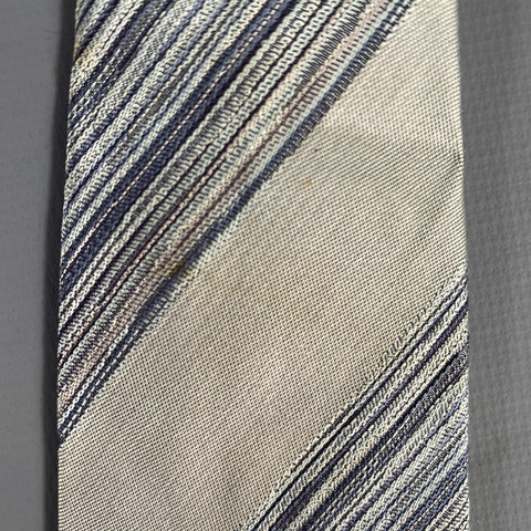ISSEY MIYAKE Gray Light Blue Jacquard Silk Tie
