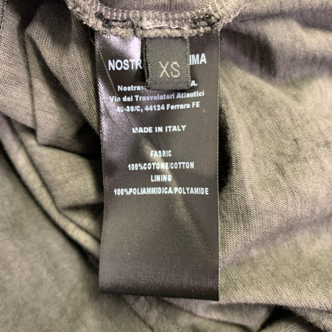 NOSTRASANTISSIMA Size XS Grey Charcoal Print Cotton Tulle T-shirt