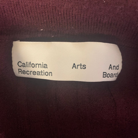 CALIFORNIA ARTS Size L Burgundy Wool Knit Button Up Sweater Womens