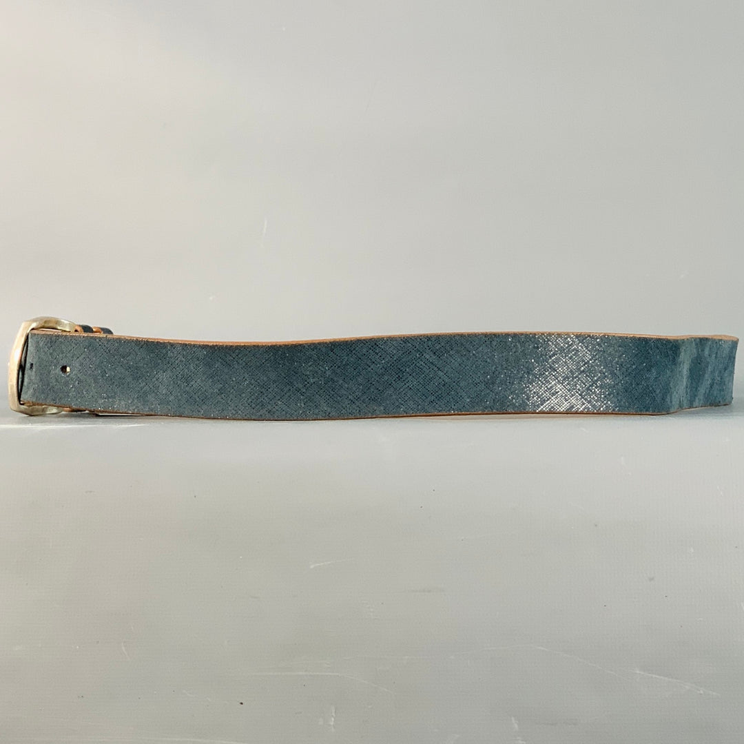 ALLEN EDMONDS Size 42 Blue Tan Textured Leather Belt