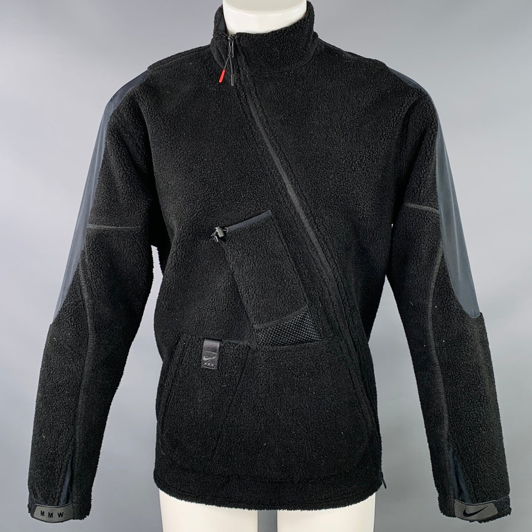 NIKE x MMW Size M Black Fleece Polyester Zip Up Vest Layer Jacket