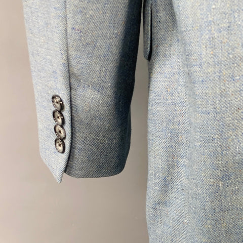 O'CONNELL'S Size 42 Long Blue Cream Textured Single breasted Sport Coat