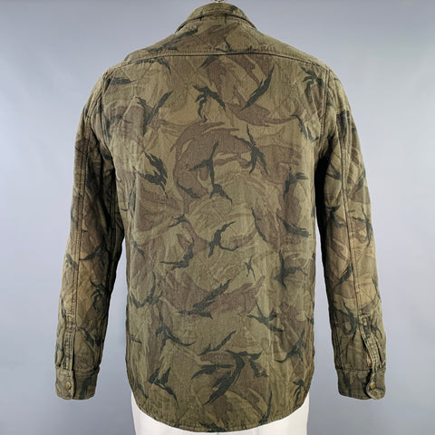 POLO by RALPH LAUREN Size L Green Tan Camouflage Cotton Jacket