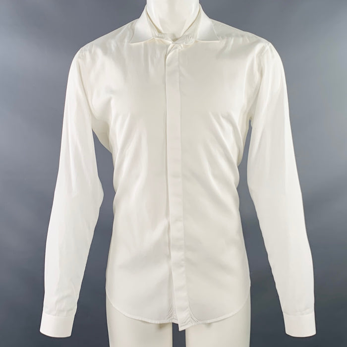 Chemise Sandro en coton blanc à manches longues et boutons cachés, taille M