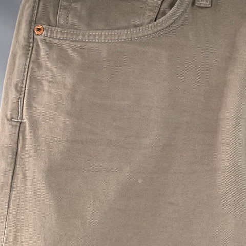 TOM FORD Size 30 Grey Slate Cotton Blend Twill Slim Straight Button Fly Jeans