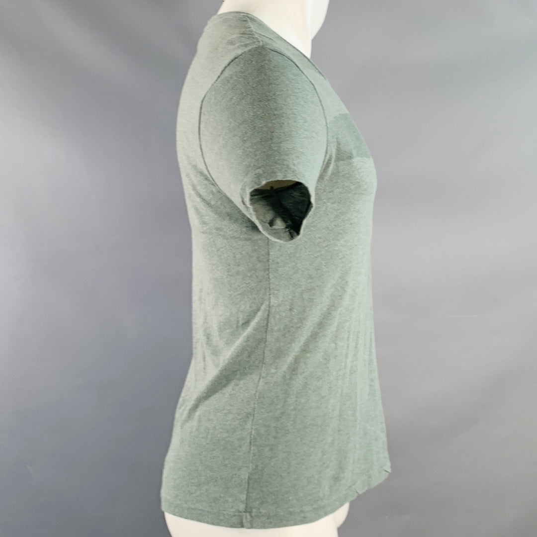 BURBERRY BRIT Size S Blue Green Checkered Cotton Crew Neck T-shirt