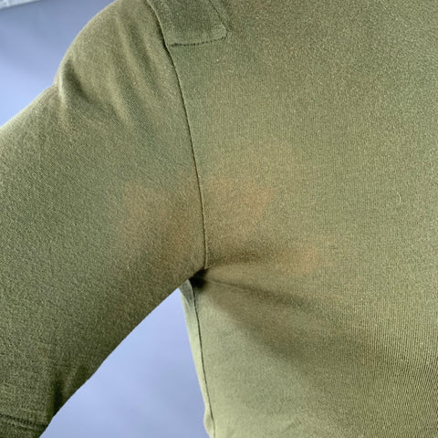 JOHN BARTLETT Size 38 Green Olive Cotton Crew Neck T-shirt