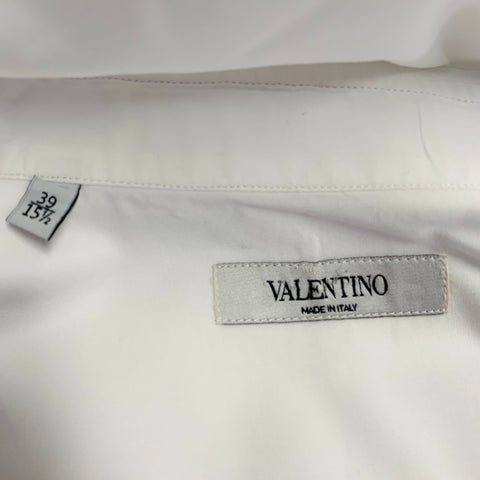 VALENTINO Size S White Cotton Studded Button Up  Long Sleeve Shirt