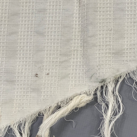 BALENCIAGA Cream Woven Fringe Scarf Shawl
