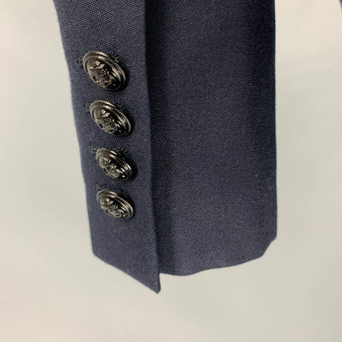 SAINT LAURENT Size 36 Navy Wool Notch Lapel Sport Coat