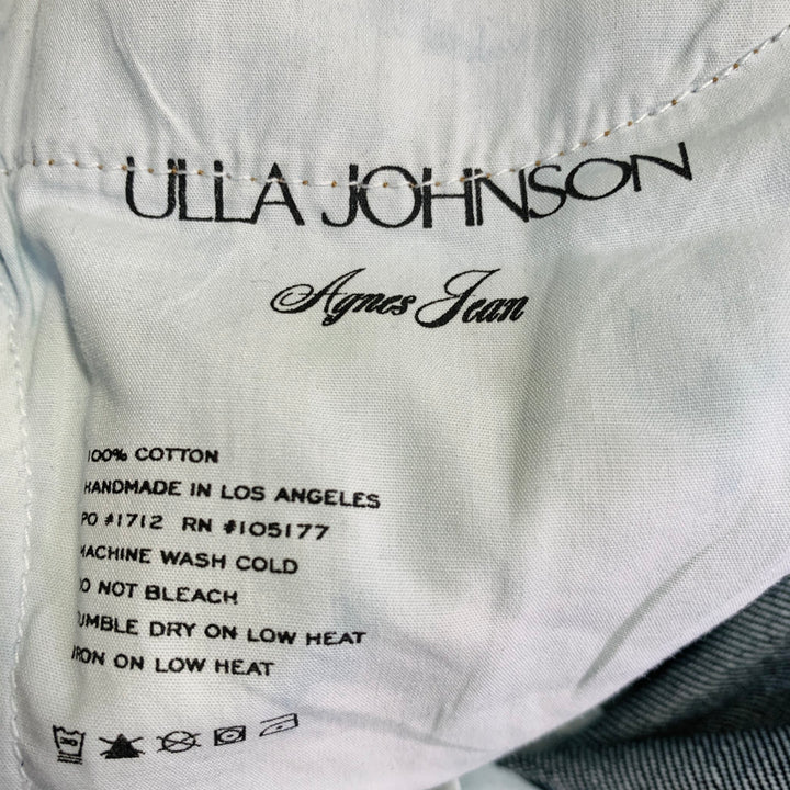ULLA JOHNSON Size 29 Agnes Navy Cotton Contrast Stitch Five Pocket Straight Jeans