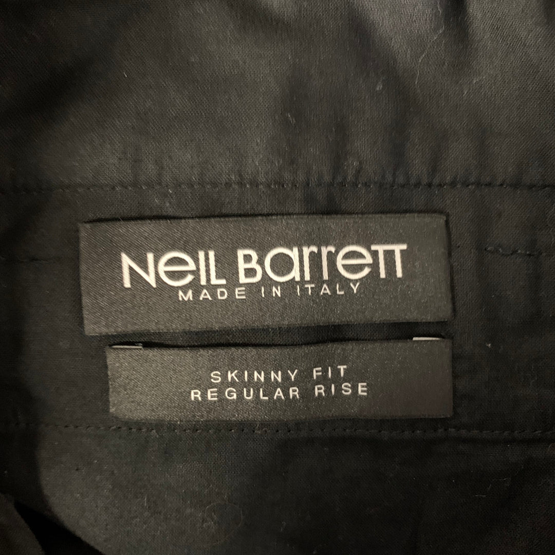 NEIL BARRETT Size 32 Black Zip Pocket Polyester Blend Skinny Pants