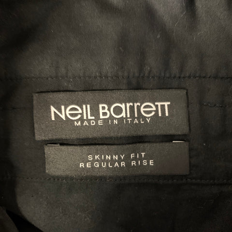 NEIL BARRETT Size 32 Black Zip Pocket Polyester Blend Skinny Pants