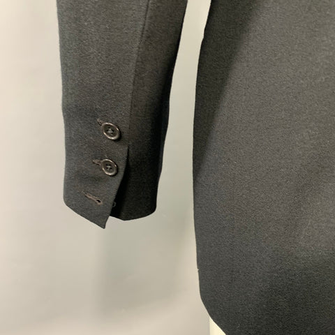 RICHARD TYLER Size 40 Black Crepe Wool Single Button Sport Coat