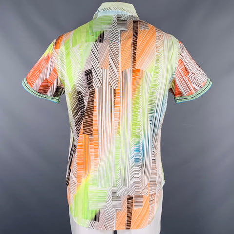 ROBERT GRAHAM Size L Multi Color Print Cotton Button Up Short Sleeve Shirt