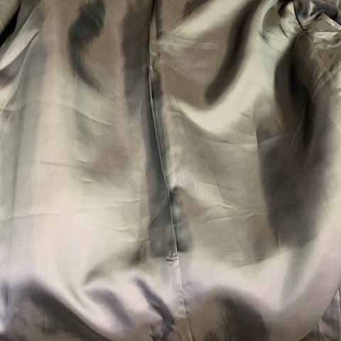 LA PERLA Size L Navy White Dots Linen Silk Shawl Collar Robe