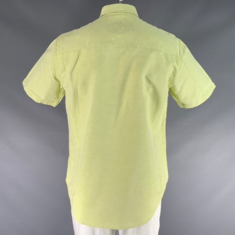 ROBERT GRAHAM Size L Green Embroidery Cotton Button Up Short Sleeve Shirt