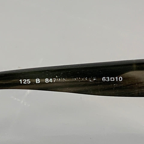 BURBERRY Black Acetate Oversized Wrap Around Aviator Sunglasses