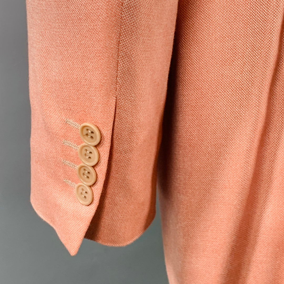 CANALI Size 42 Long Pink Bamboo Rayon Single Breasted Three Button Sport Coat