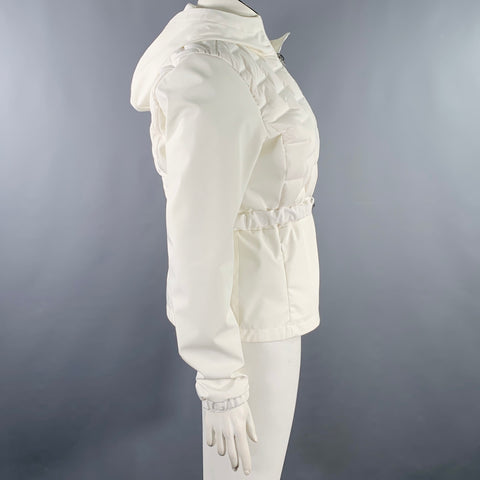 COLMAR Size 12 White Polyester Blend Padded Hooded Jacket
