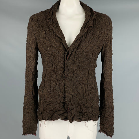 ATTACHMENT Size XL Brown Wrinkled Wool Blend Jacket