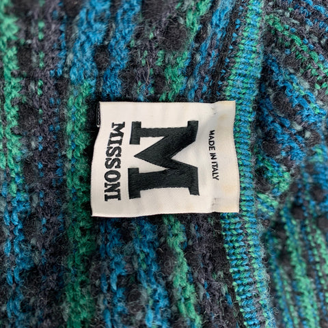 M MISSONI Size 10 Charcoal Green Knit Wool Blend Coat