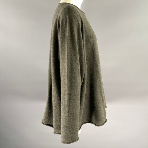 ESKANDAR Size M Grey Green Cashmere Sweater