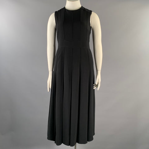 BURBERRY FW2018 Aria Size 12 Black Viscose Elastane Sleeveless Long Dress