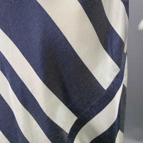 TRINA TURK Size 8 Blue White Acetate Blend Stripe Halter Dress
