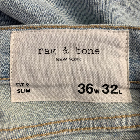 RAG & BONE Size 36 Blue Wash Denim Zip Fly Casual Pants