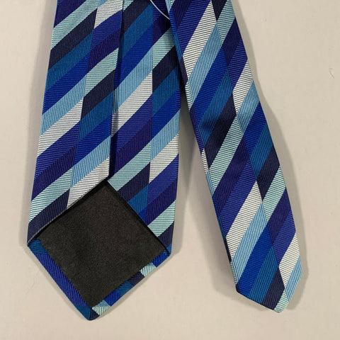 DUCHAMP Navy Blue Stripe Silk Tie
