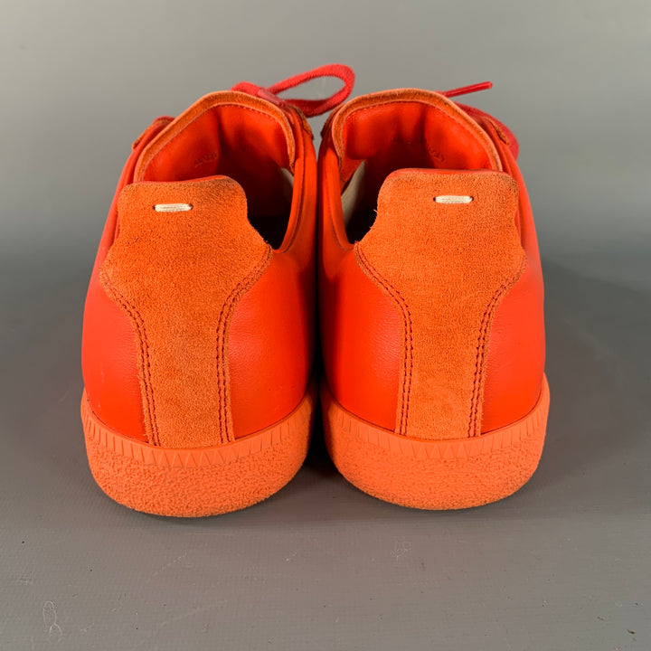 MAISON MARGIELA Size 9 Orange Leather 70's Sneakers