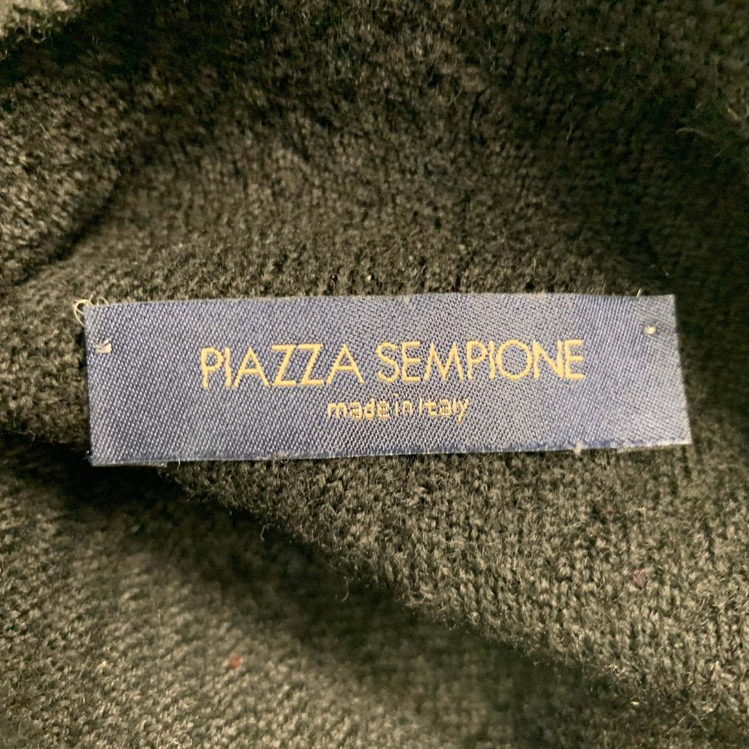 PIAZZA SEMPIONE Size M Black Knit Chevron Sleeveless Casual Top