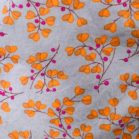 DESCENDANT OF THIEVES Size M Grey Orange Floral Cotton Short Sleeve Shirt