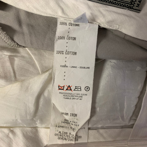 GIANNI VERSACE Size 32 Grey Pleated Cotton Relaxed fit Dress Pants