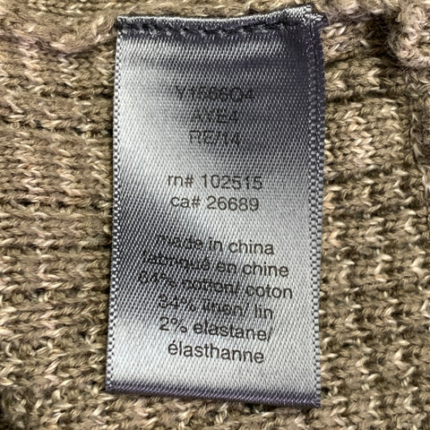 JOHN VARVATOS Size M Green Sage Waffle Knit Cotton Blend Zip Up Sweater